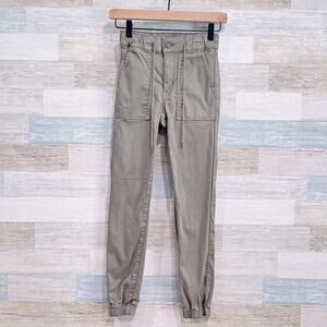 American Eagle Cotton Lyocell Utility Joggers Olive Green Womens 00 Short 00S